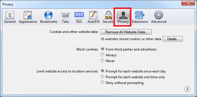 Enabling Cookies - Safari
